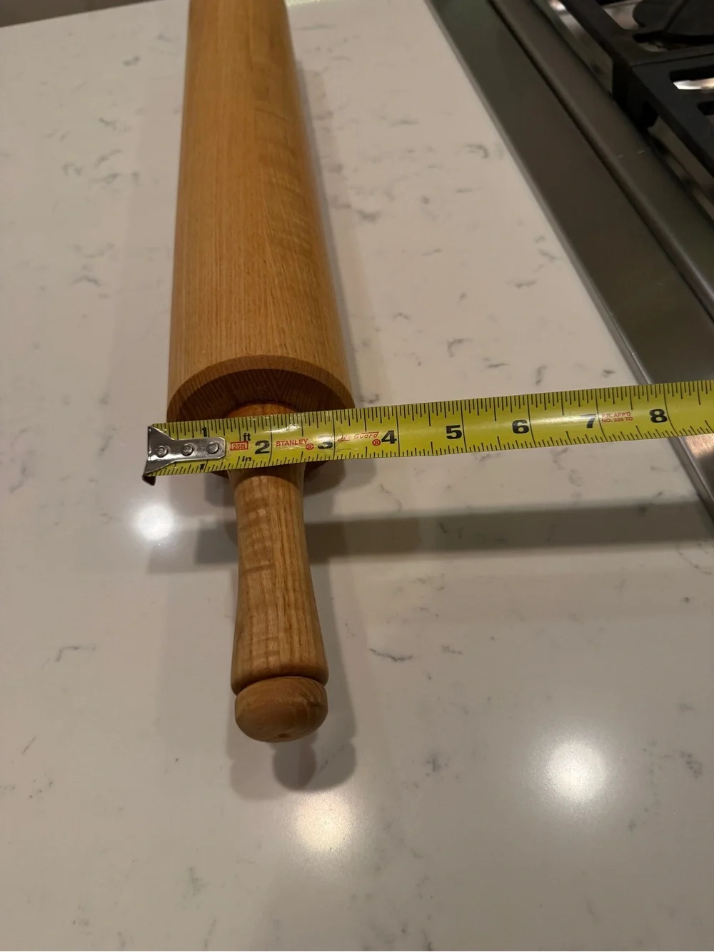 Large wood Professional Rolling Pin w/Wood Handles, 18